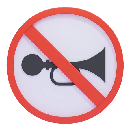 Señal de tráfico sin bocina  3D Icon