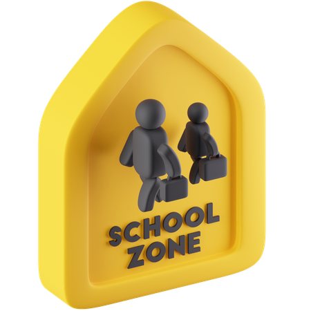 Señal de zona escolar  3D Icon