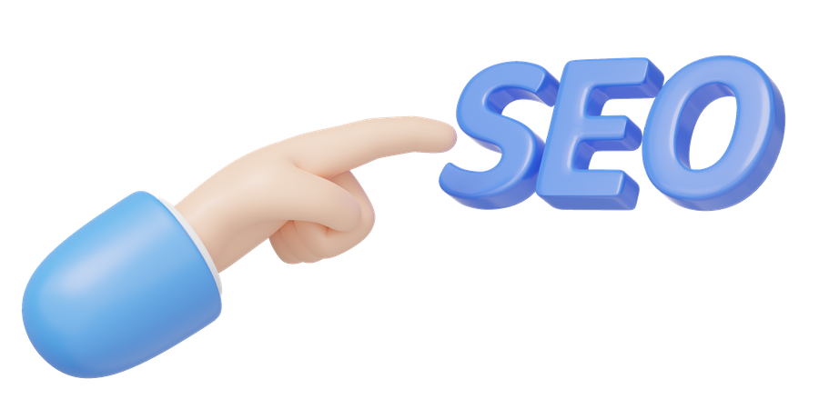 Dedo apuntando a SEO  3D Icon