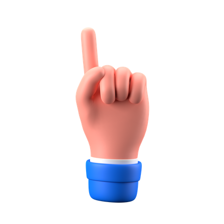 Gesto de la mano con el dedo señalador  3D Icon