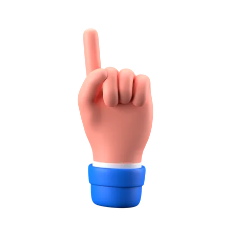 Gesto de la mano con el dedo señalador  3D Icon