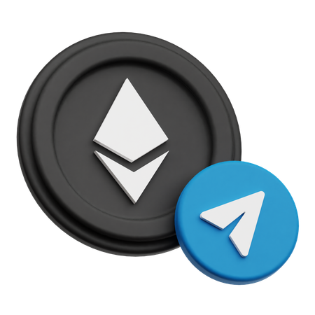 Send Ethereum Crypto Coin  3D Icon