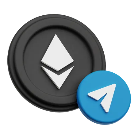 Send Ethereum Crypto Coin  3D Icon