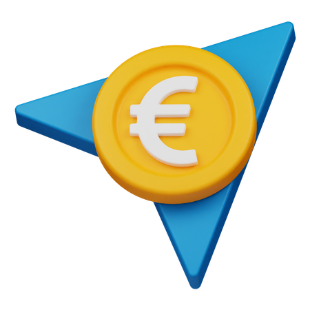 Send Euro Coin  3D Icon