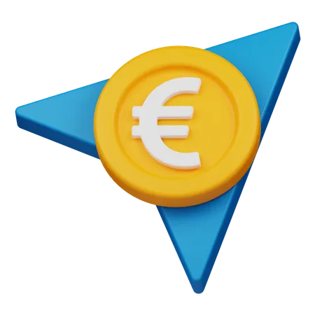 Send Euro Coin  3D Icon