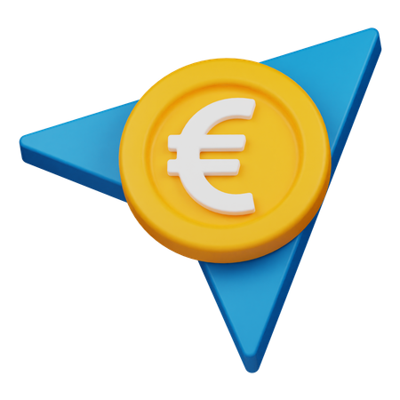 Send Euro Coin  3D Icon