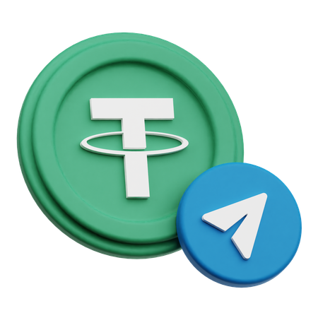 Send message for Tether Crypto Coin  3D Icon