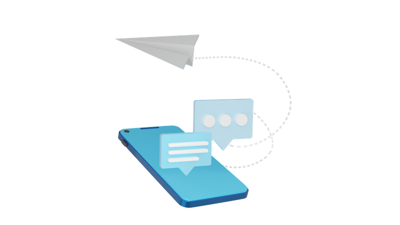 Send Mobile Message  3D Icon