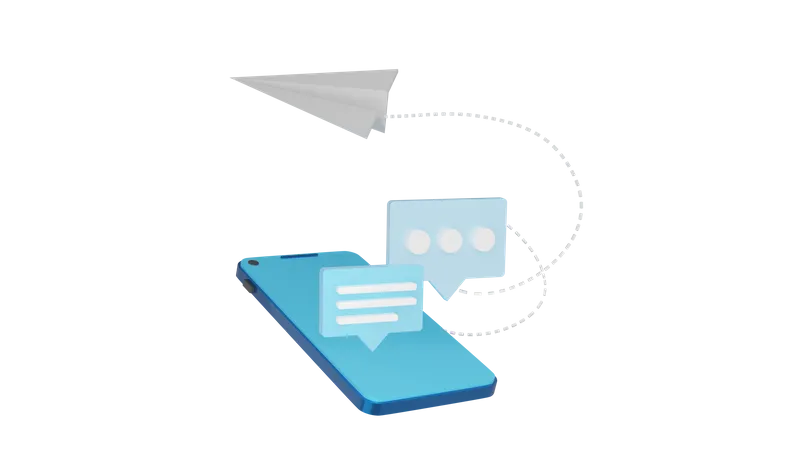 Mobile Chat Message 3D Icon