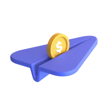 Send Money In 3 D Illustration 3D Icon