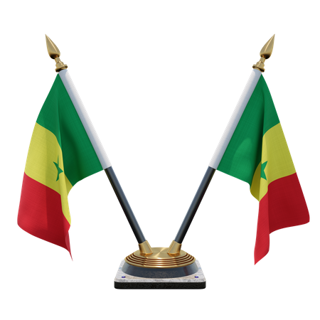 Senegal-Doppel-Tischflaggenständer  3D Flag