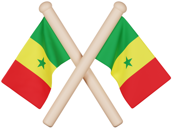 Senegal-Flagge  3D Icon