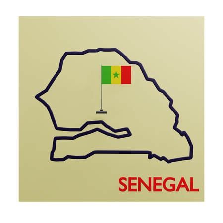 Senegal map  3D Icon