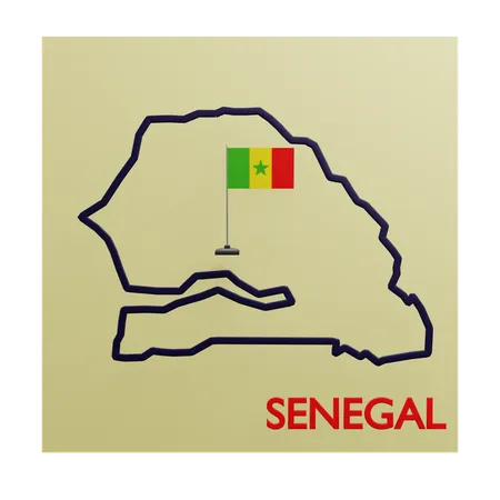 Senegal map  3D Icon