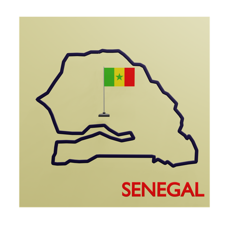Mapa do senegal  3D Icon