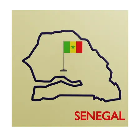 Mapa do senegal  3D Icon