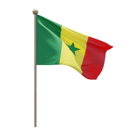 Mât de drapeau du Sénégal  3D Flag