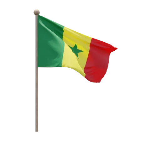 Mât de drapeau du Sénégal  3D Flag