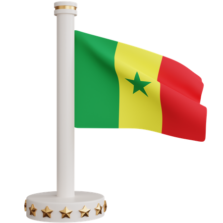 Senegal national flag  3D Icon