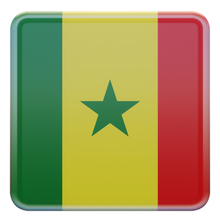 Senegal Square Flag  3D Icon