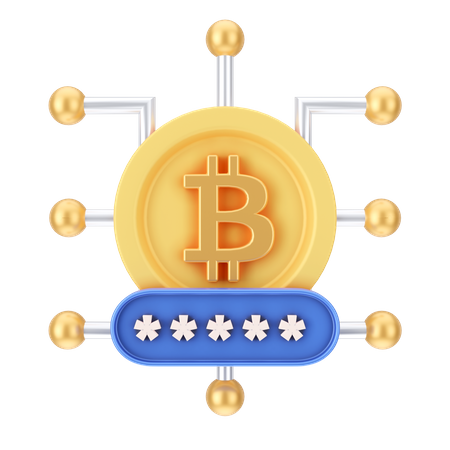 Senha bitcoin  3D Icon