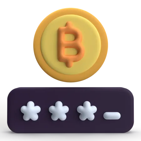 Senha bitcoin  3D Icon