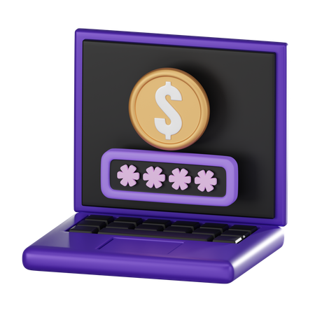Senha do laptop  3D Icon