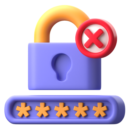 Senha incorreta  3D Icon