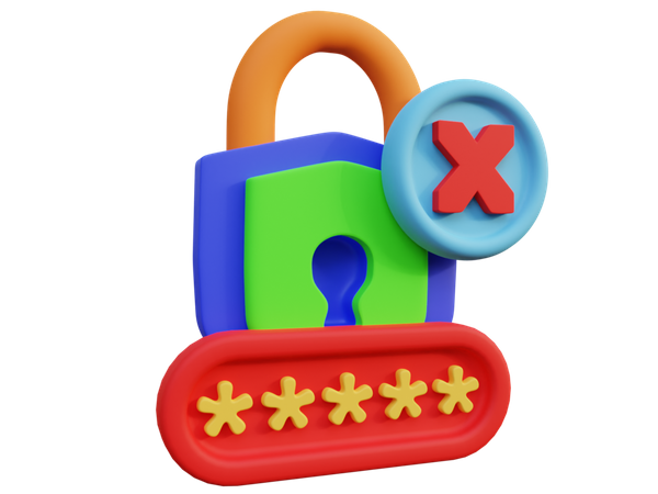 Senha incorreta  3D Icon