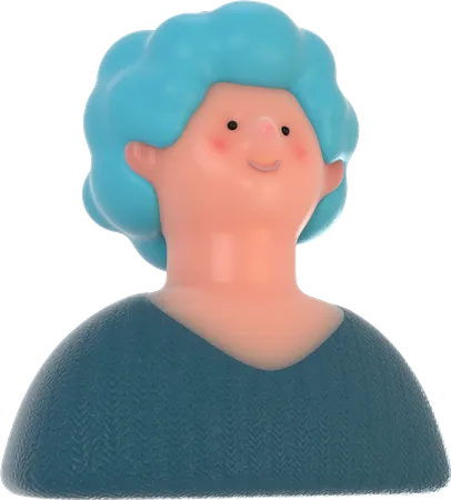 Senhora de cabelos cacheados  3D Illustration