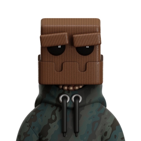 Senhora de papelão cabeça  3D Icon