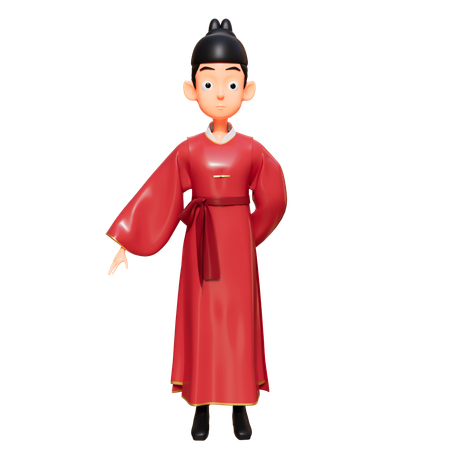 Senhora sul-coreana  3D Illustration