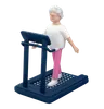 Senior Woman Walking On Treadmill