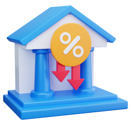 Senkung des Bankzinssatzes  3D Icon