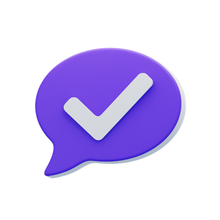 Sent Tick Chat Bubble  3D Icon