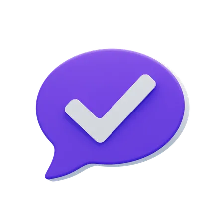 Sent Tick Chat Bubble  3D Icon