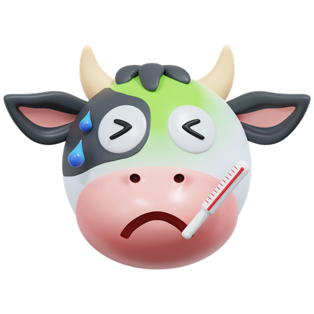 Sentindo febre vaca  3D Icon