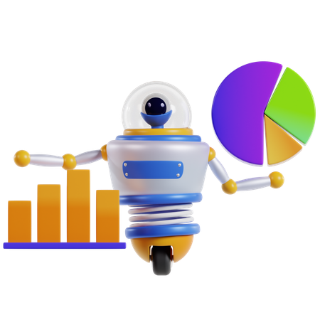 SEO Analytics Robot  3D Icon