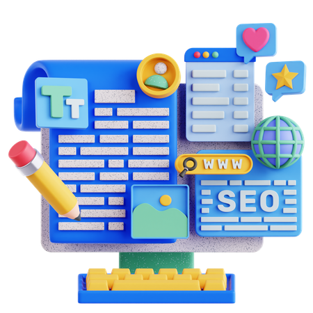 Seo And Content Creation  3D Icon