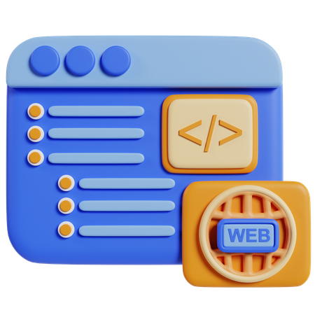Seo And Web Coding  3D Icon