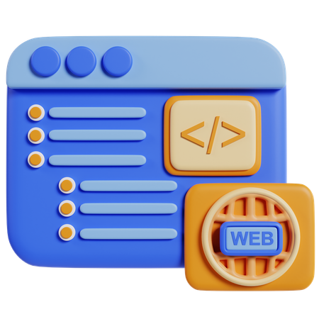 Seo And Web Coding  3D Icon