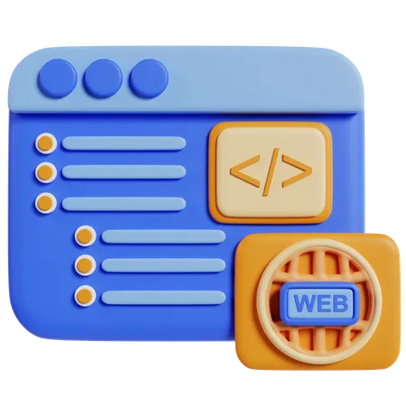 Seo And Web Coding  3D Icon