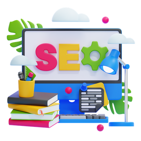 Aprendizagem de SEO  3D Illustration