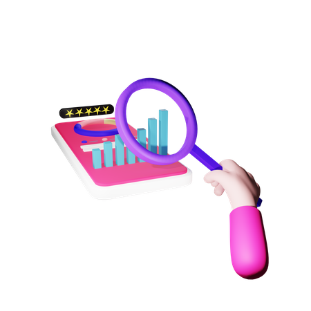 SEO-Bewertungsdiagramm  3D Illustration