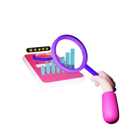 SEO-Bewertungsdiagramm  3D Illustration