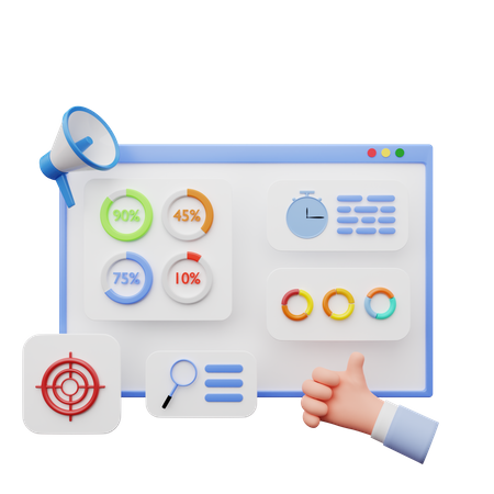 SEO Dashboard  3D Icon