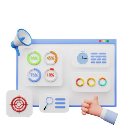 SEO Dashboard  3D Illustration