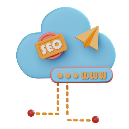 Seo Data Cloud  3D Icon