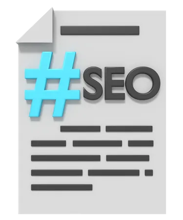 Hashtag SEO On Document 3D Icon