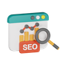 3d seo graph logo